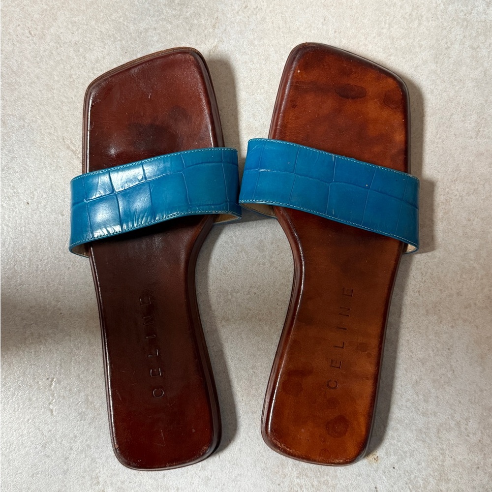 Celine Blue and Brown Sandals